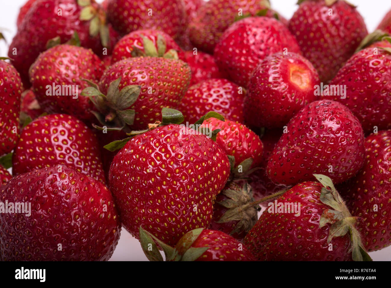 fresh ripe strawberries isolated on white background Stock Photo - Alamy