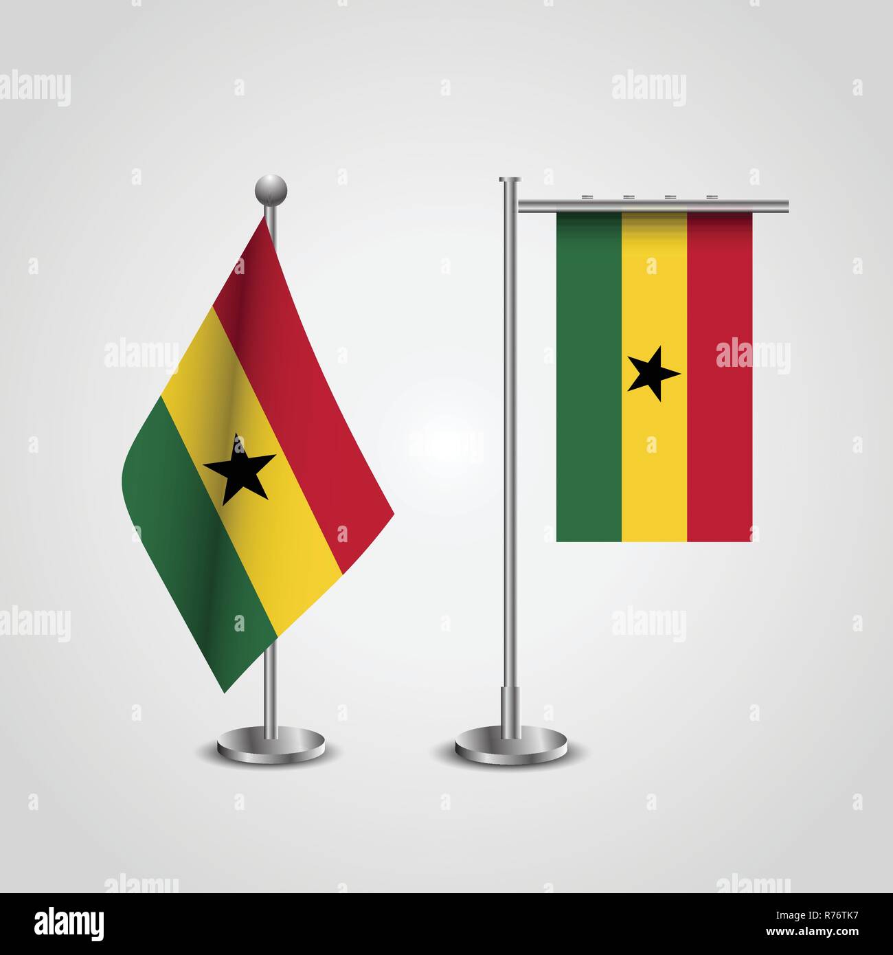 Ghana flag on pole hires stock photography and images Alamy