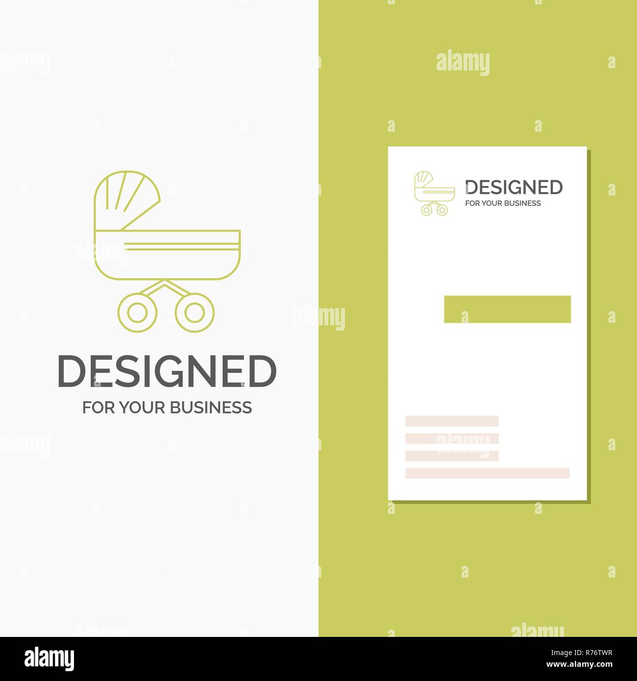 Business Logo for trolly, baby, kids, push, stroller. Vertical With Push Card Template