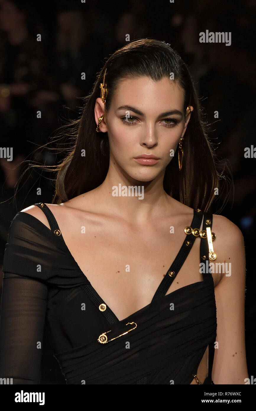 NEW YORK, NY - DECEMBER 02: Model Vittoria Ceretti walks the runway at the  Versace Pre-Fall 2019 Collection at The American Stock Exchange on December  Stock Photo - Alamy