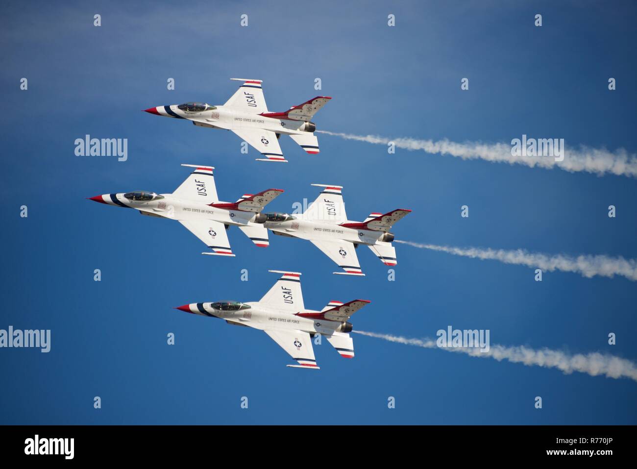 US Air Force Thunderbirds Perform at Wings over Houston Airshow Stock