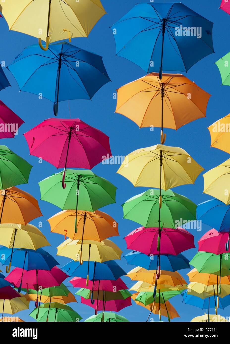 Umbrella public art display in Pensacola, Florida, USA Stock Photo Alamy