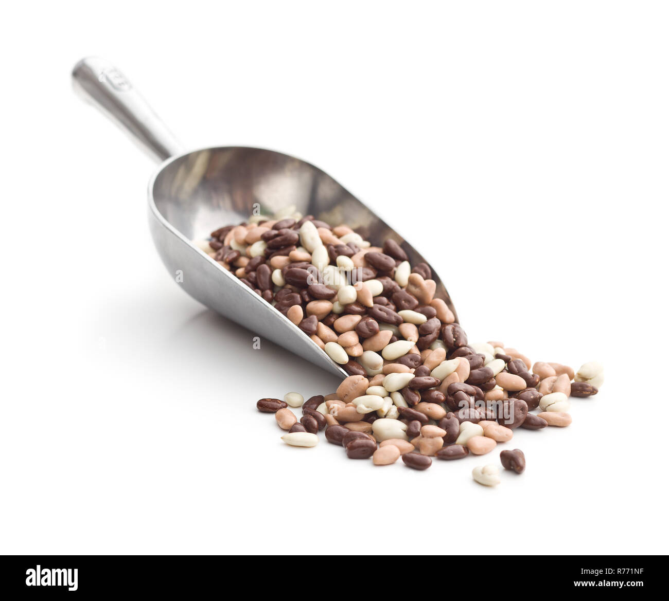 Chocolate covered sunflower seeds isolated on white background Stock