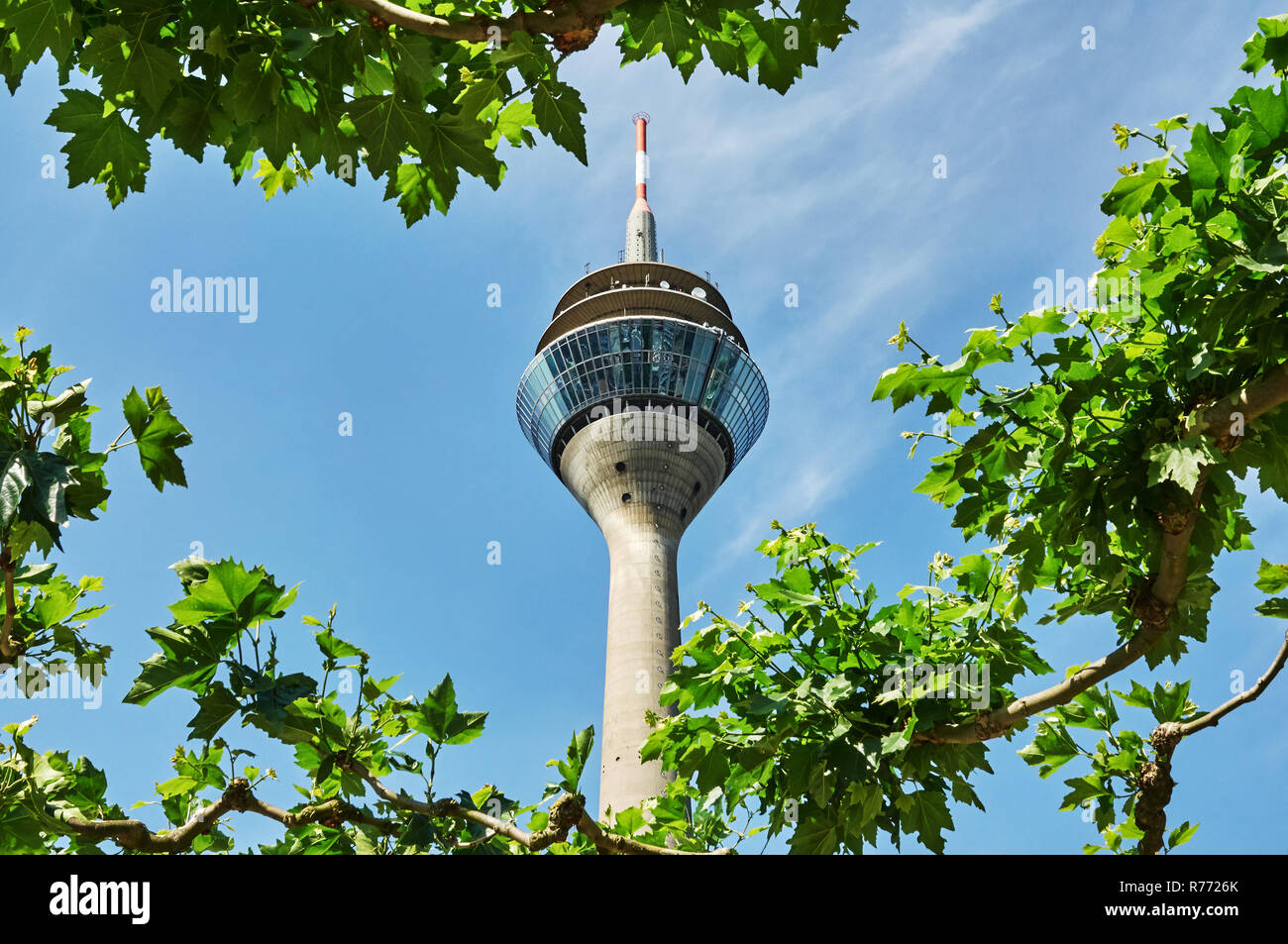the rhine tower of dusseldorf in germany Stock Photo