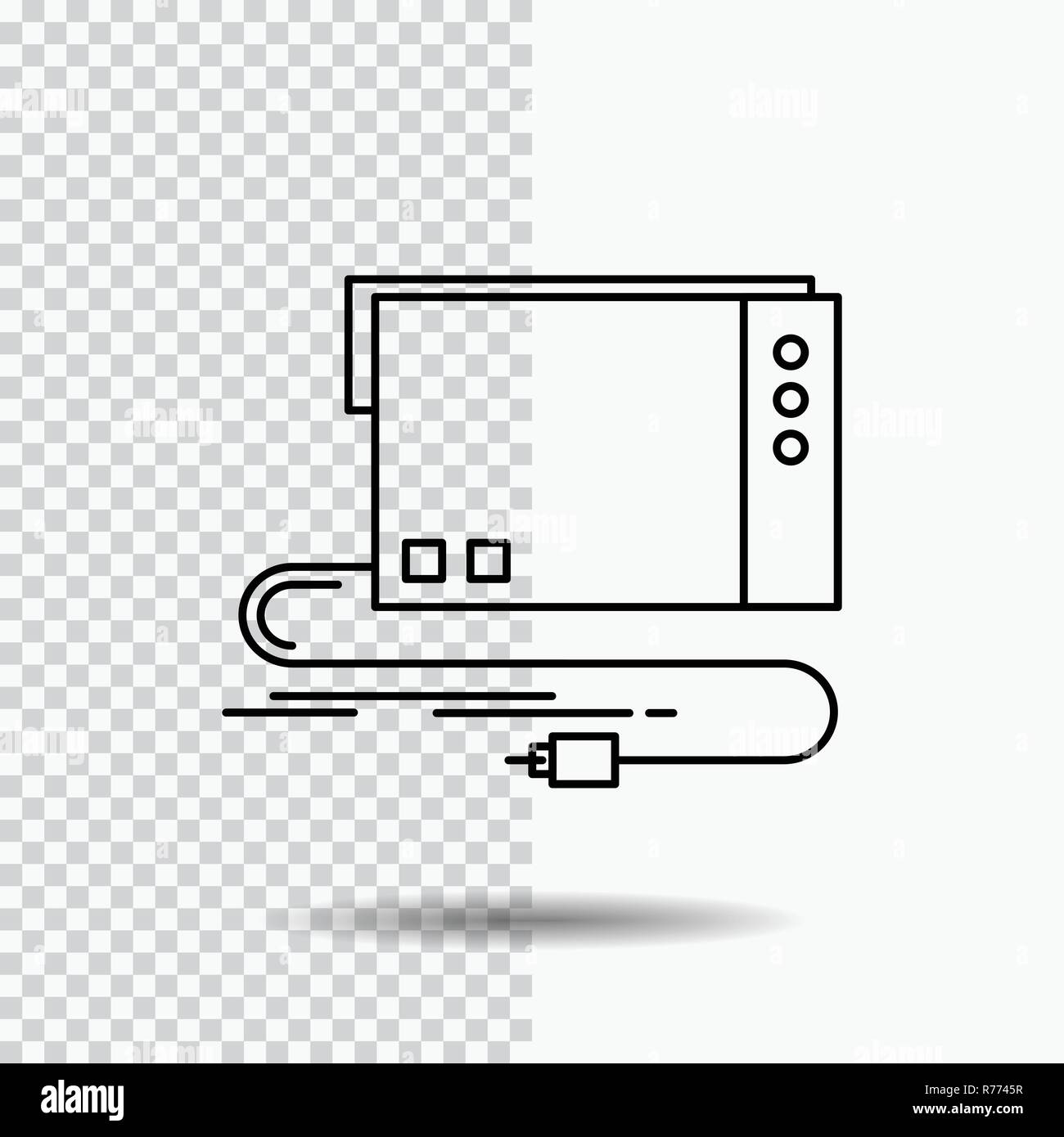 audio, card, external, interface, sound Line Icon on Transparent Background. Black Icon Vector Illustration Stock Vector