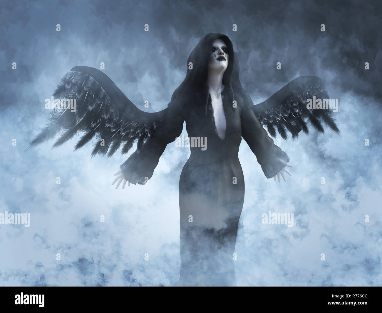 3D rendering of a death angel. Stock Photo
