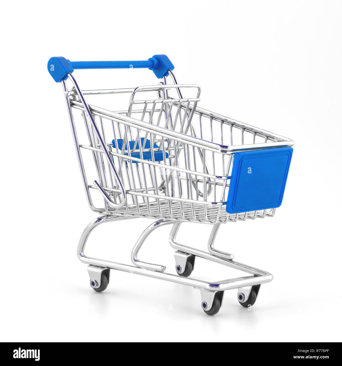 Blue shopping cart Stock Photo