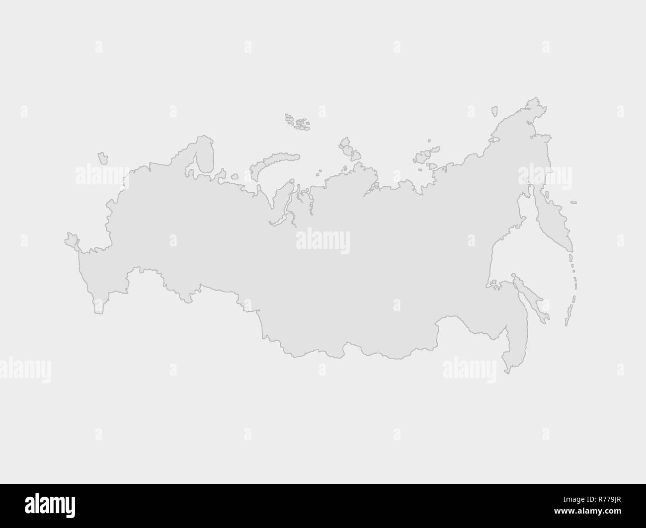 Schematic map of Russia on a white background Stock Photo