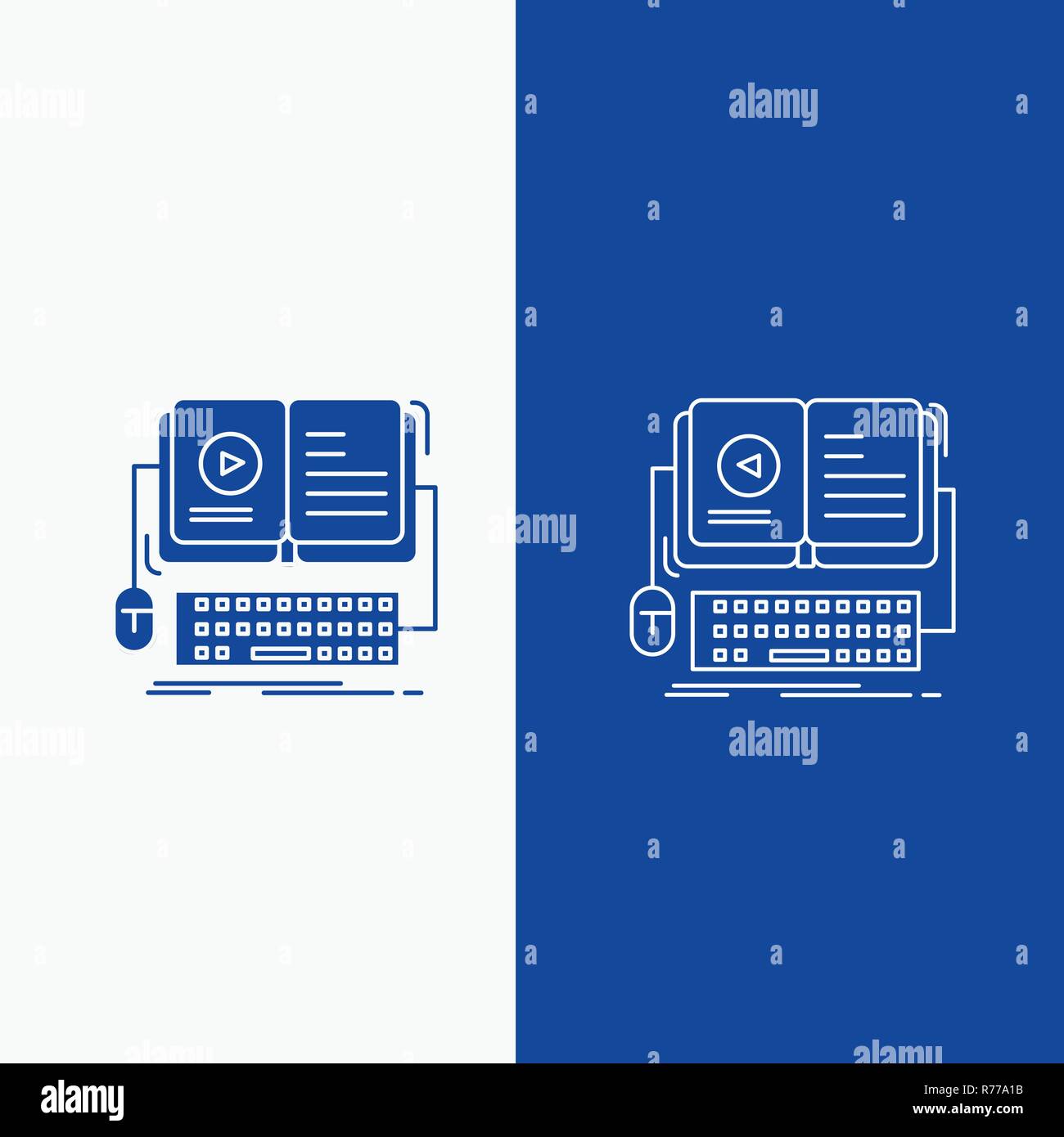 Book Ebook Interactive Mobile Video Line And Glyph Web Button