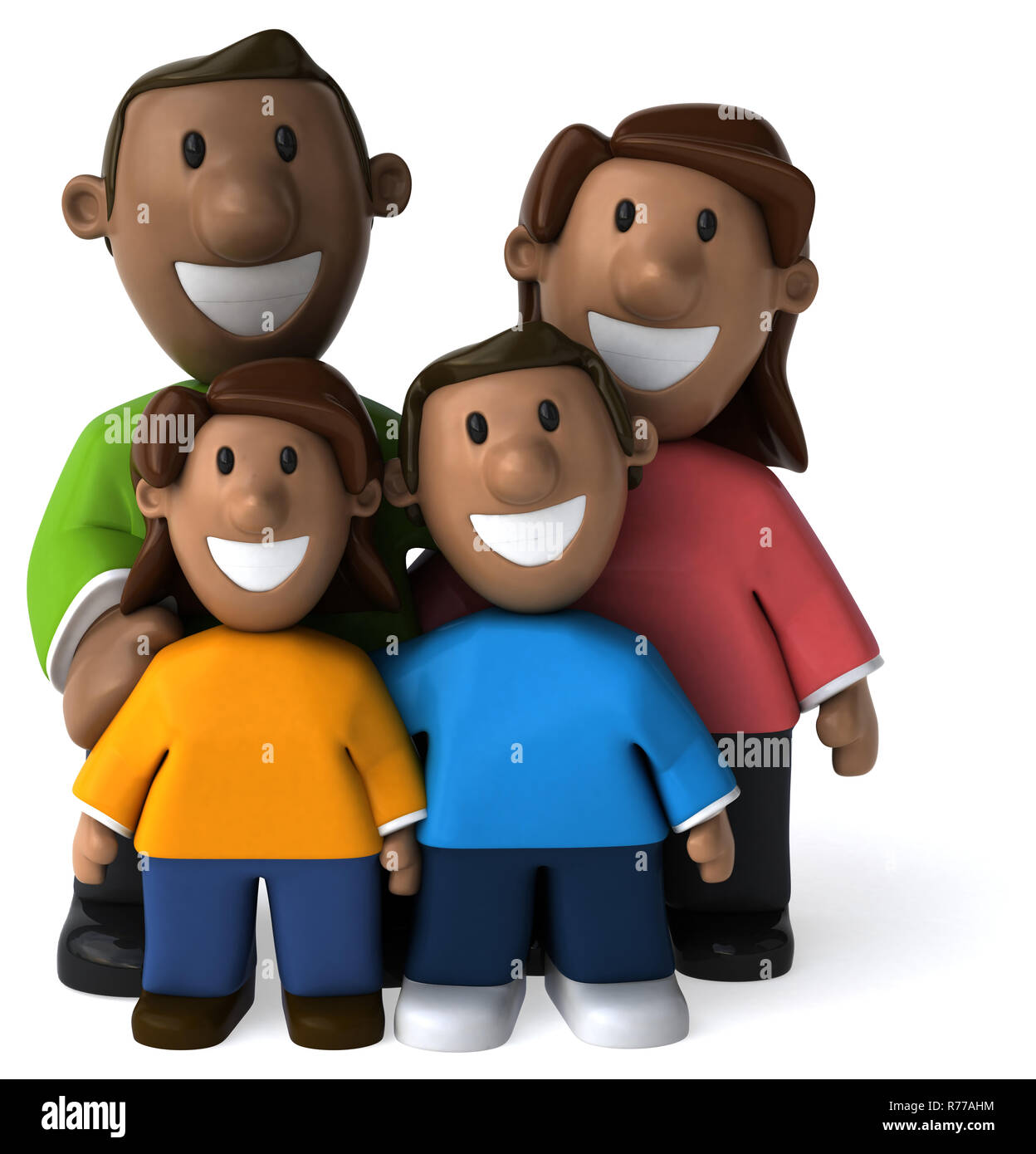 Happy family - 3D Illustration Stock Photo - Alamy
