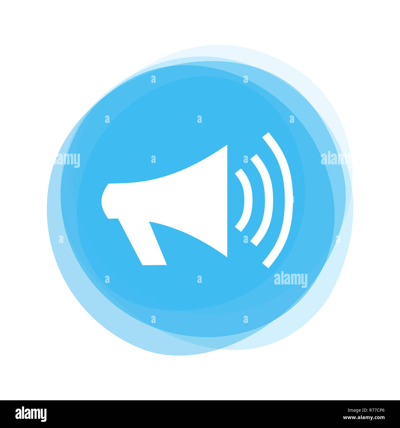 white megaphone on light blue pin Stock Photo Alamy