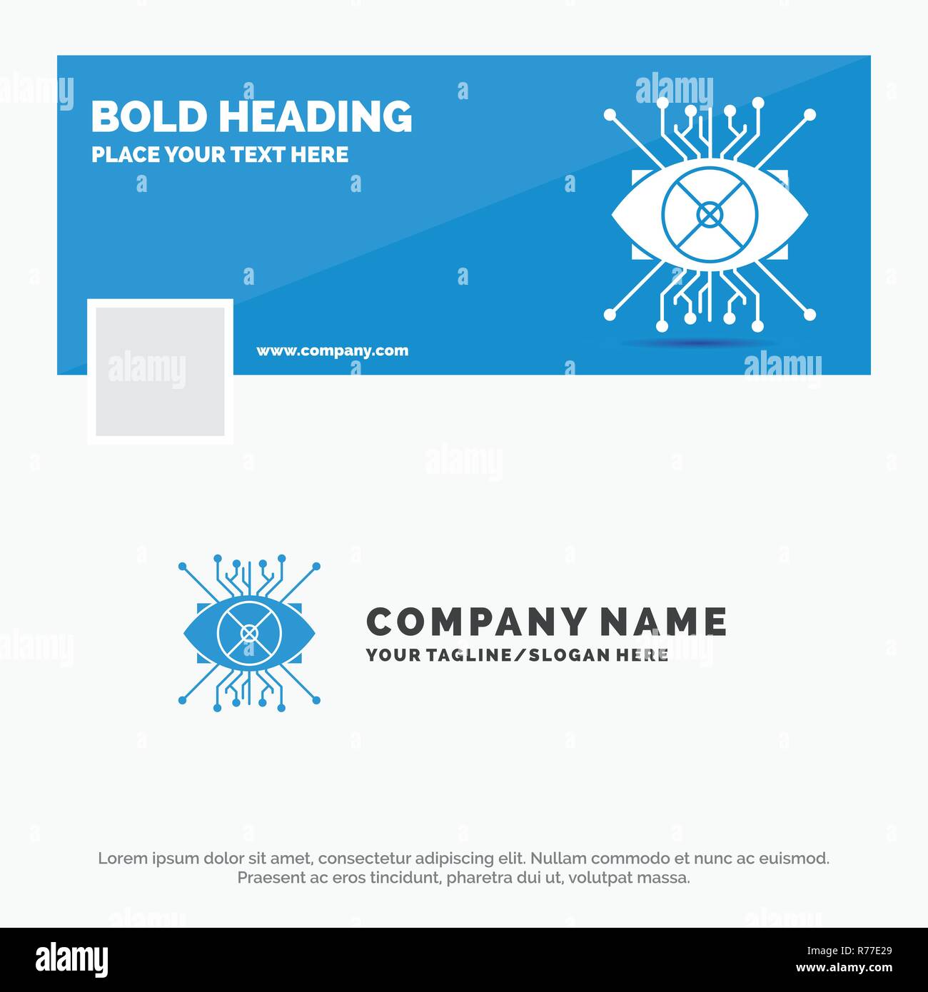 Blue Business Logo Template For Ar Augmentation Cyber Eye Lens