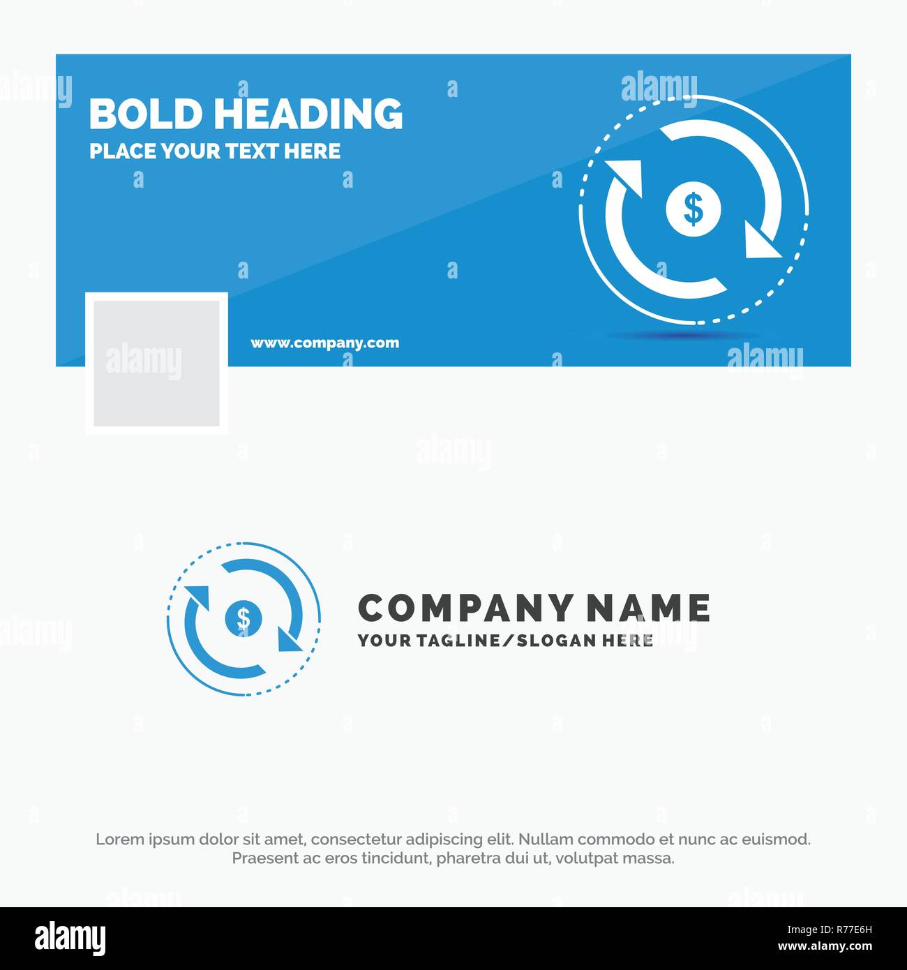 Blue Business Logo Template for Circulation, finance, flow, market