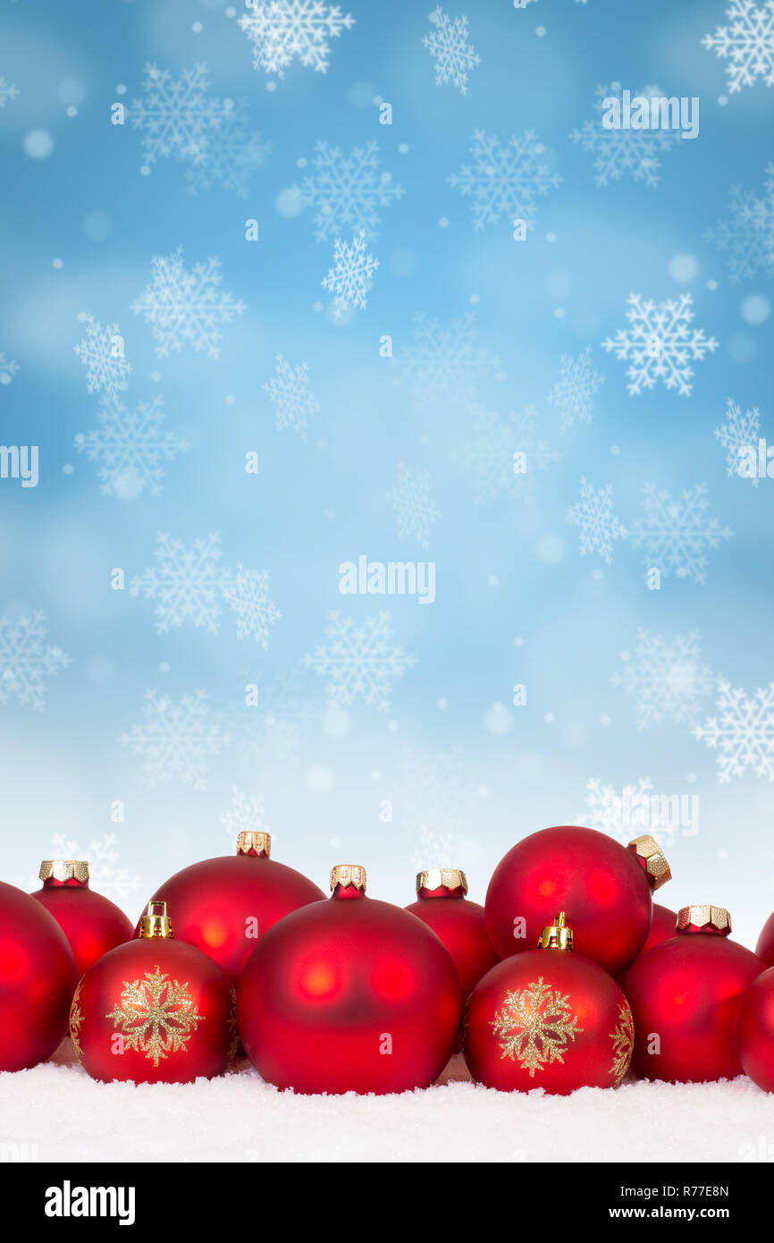 Many Red Christmas Balls Baubles Background Decoration Portrait