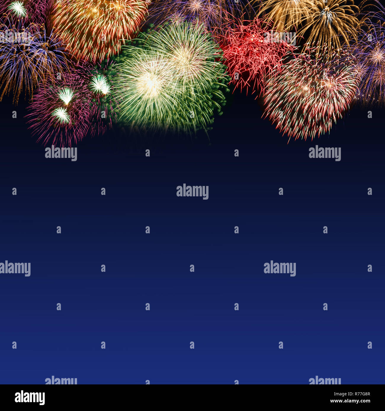 New Year's Eve fireworks copyspace copy space square years year firework party Stock Photo