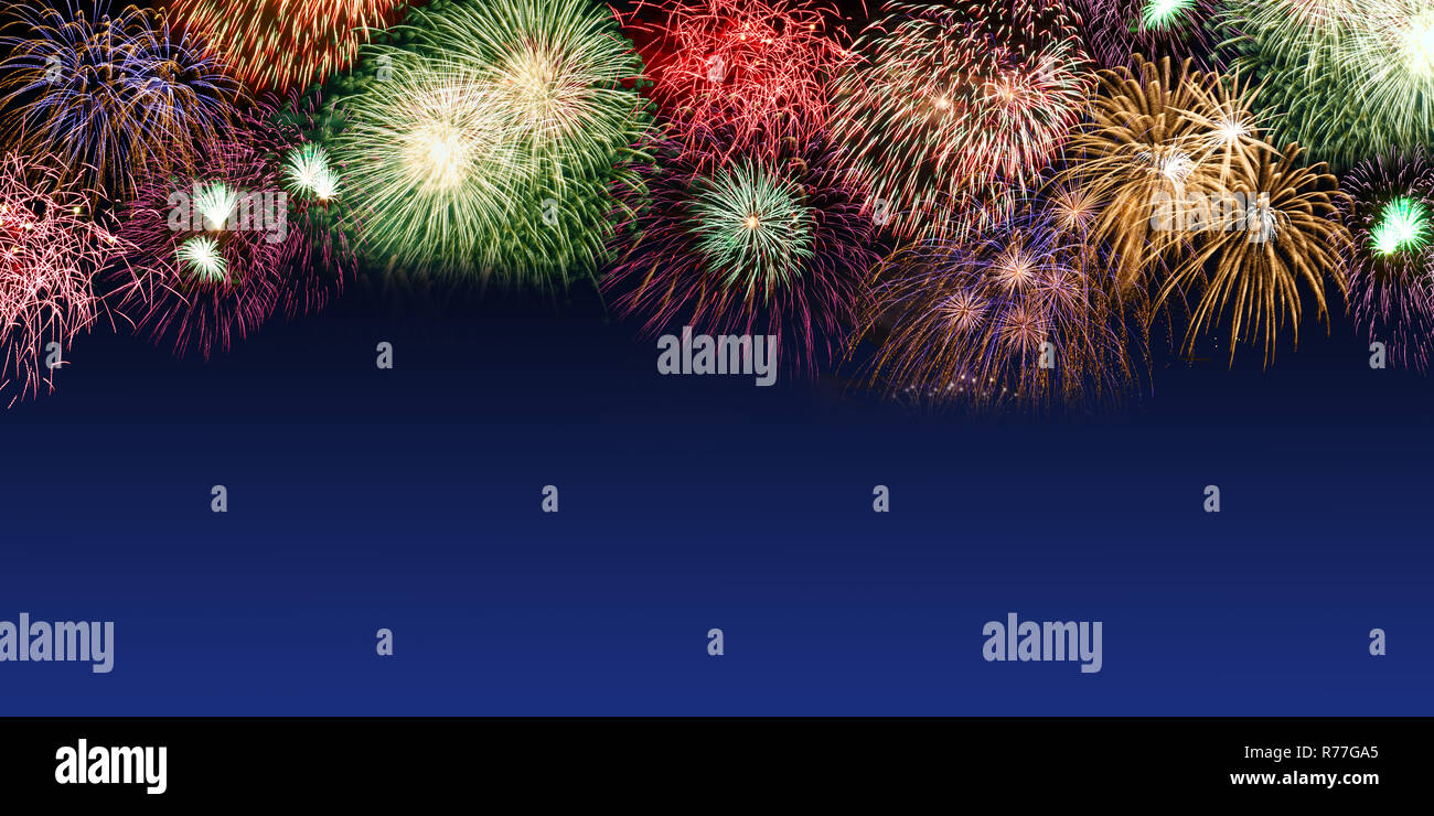 New Year's Eve fireworks copyspace copy space banner years year firework party Stock Photo