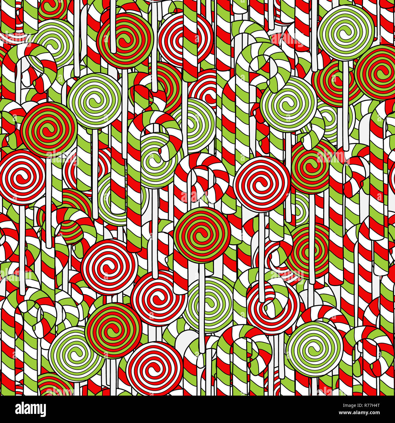 hand drawn christmas seamless pattern Stock Photo - Alamy