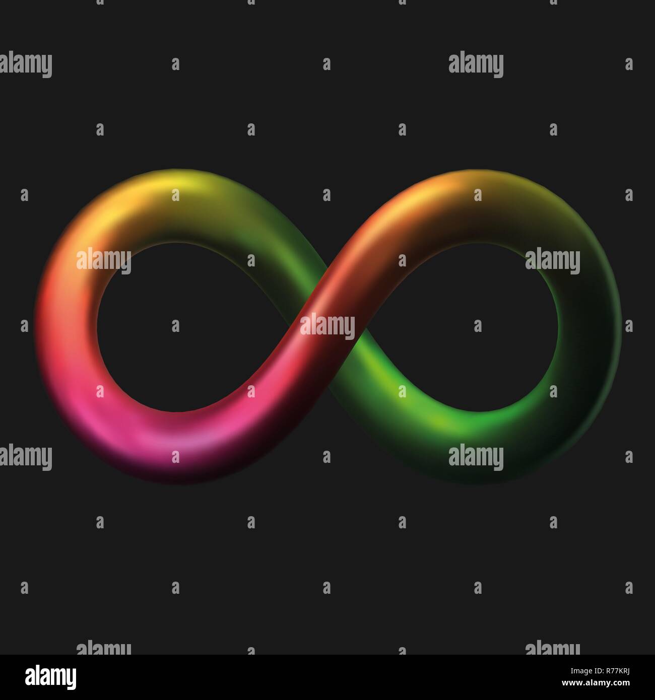 3d styled smooth and metal infinity symbol. vector illustration Stock
