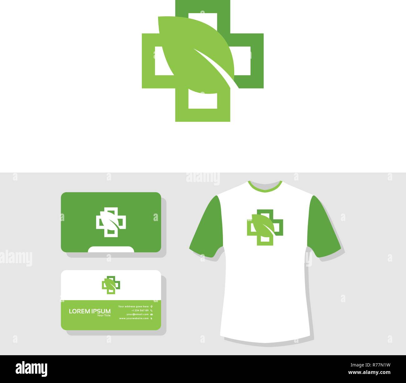 Medical nature logo business card and t shirt design Stock Vector Image ...