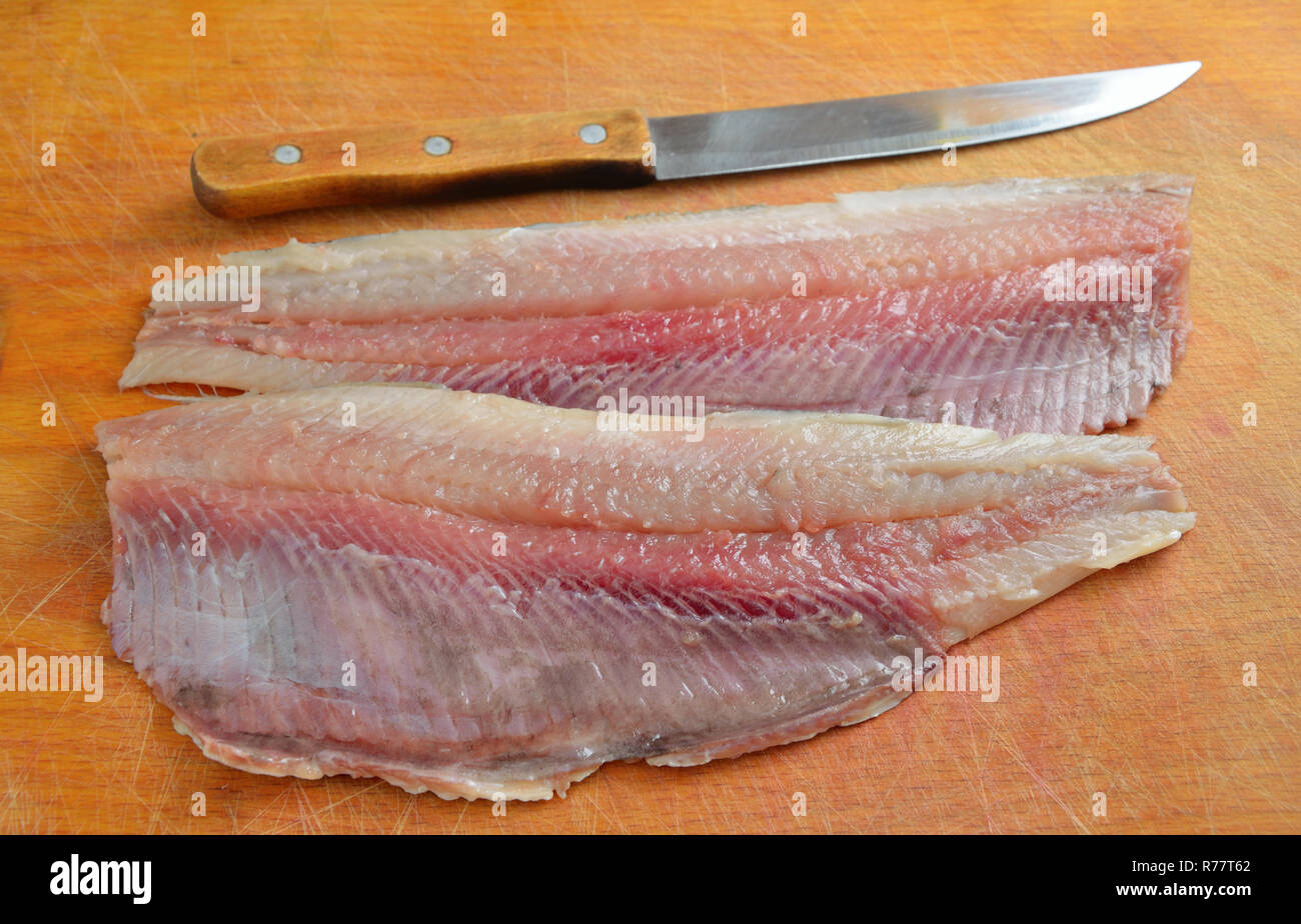 Fillet of a herring Stock Photo Alamy