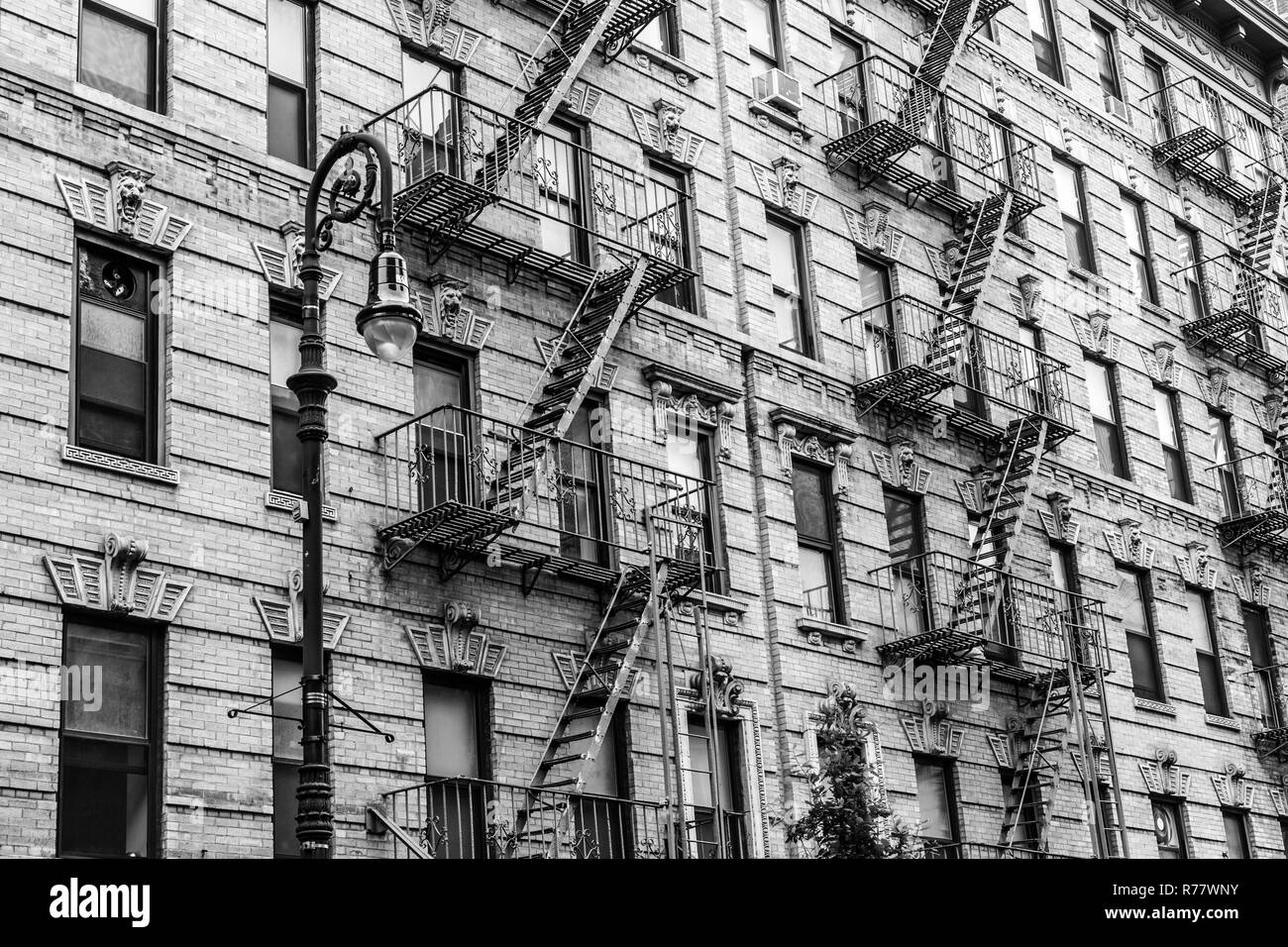A fire escape of an apartment building in New York city Stock Photo - Alamy