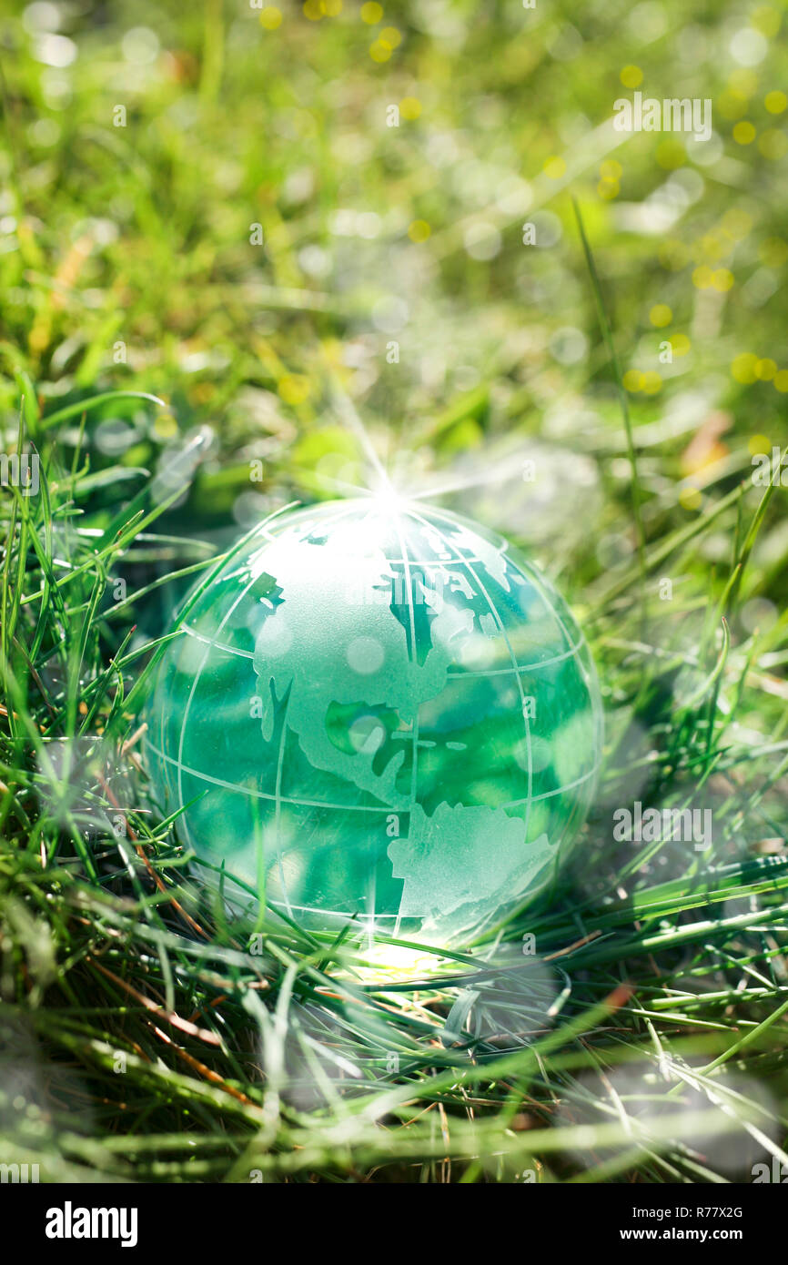 glass globe on green grass Stock Photo - Alamy