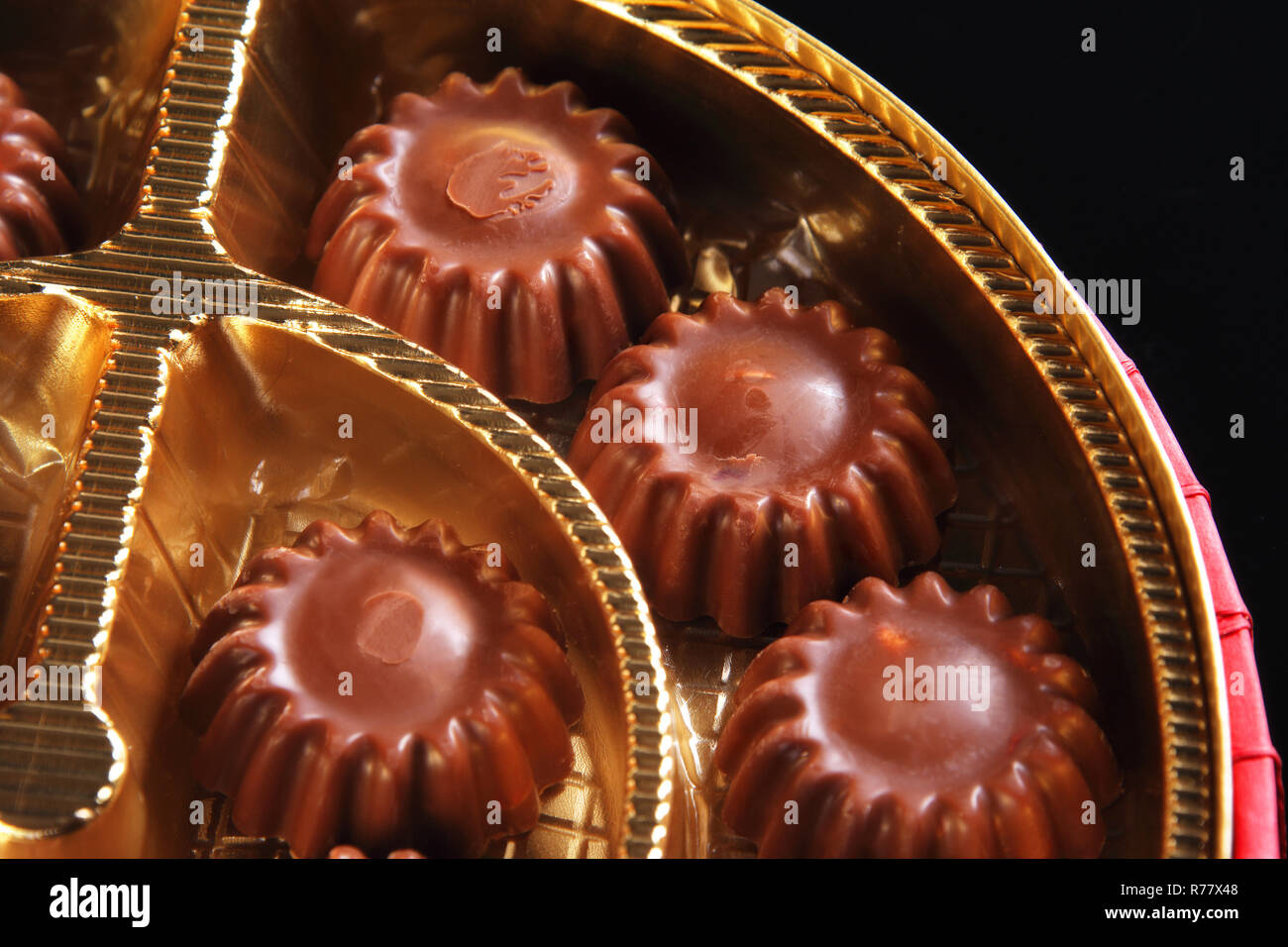 chocolates in box Stock Photo Alamy