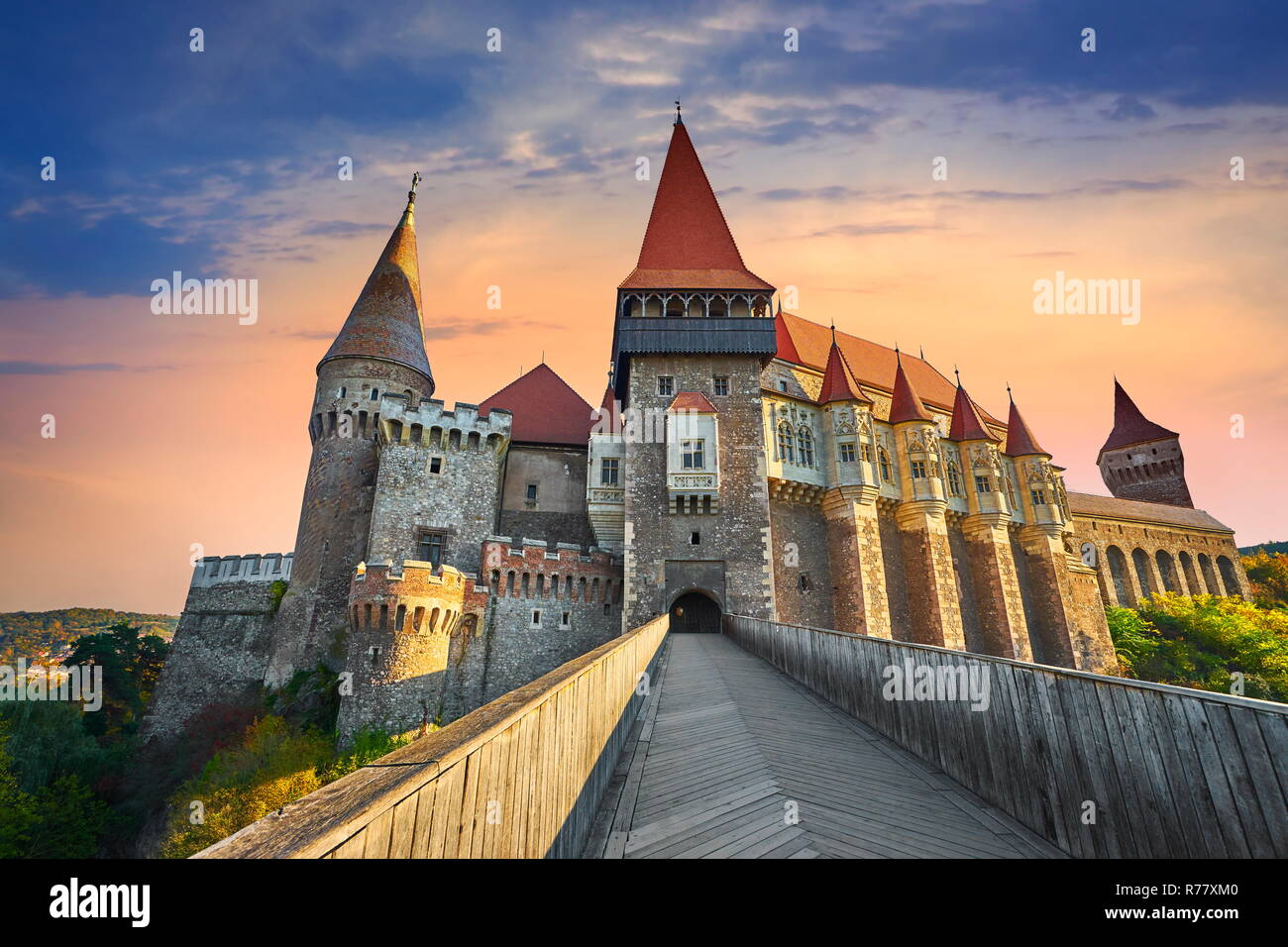 Corvin Castle, Hunedoara, Transylvania, Romania Stock Photo