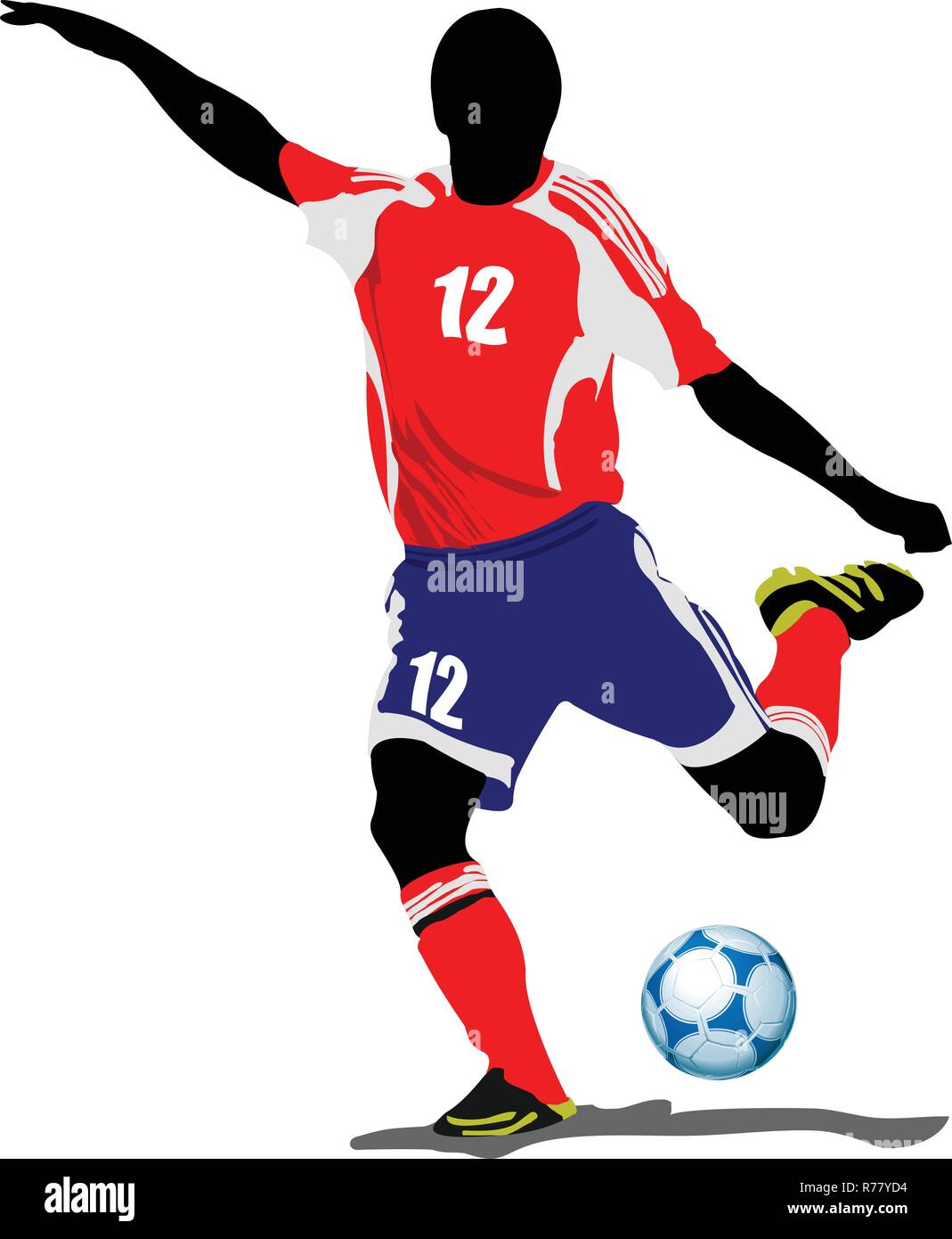 Football soccer players colored vector hi-res stock photography and ...