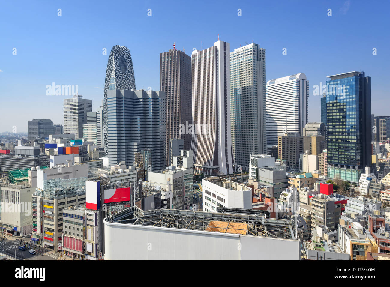 Tokyo, Japan in the financial district skyline of Nishi-Shinjuku. Stock Photo