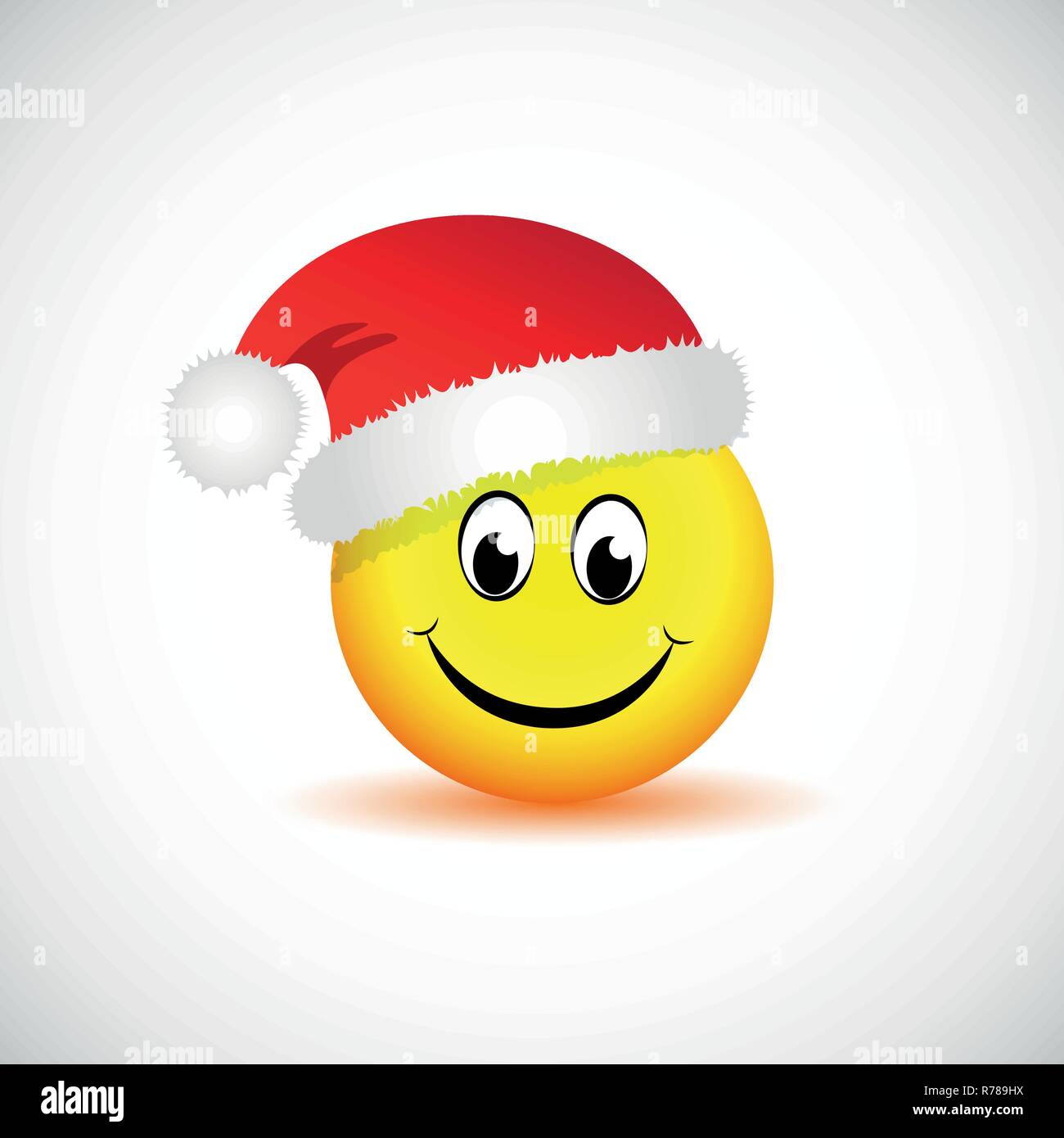 Happy Face Emoji With Red Santa Cap Vector Illustration Eps10 Stock Vector Image Art Alamy