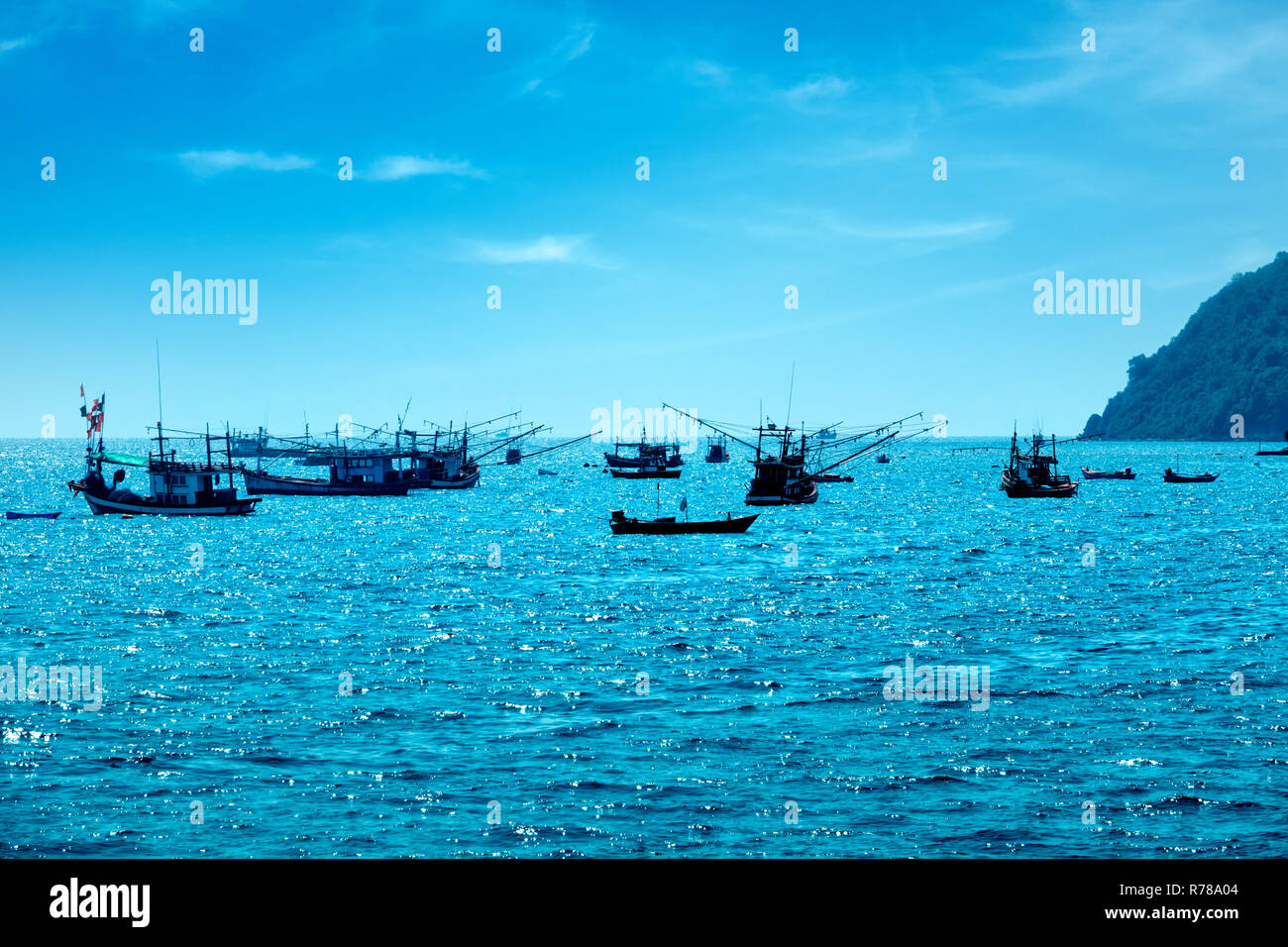 Traditional fishing boats in Pattaya, Thailand Stock Photo Alamy