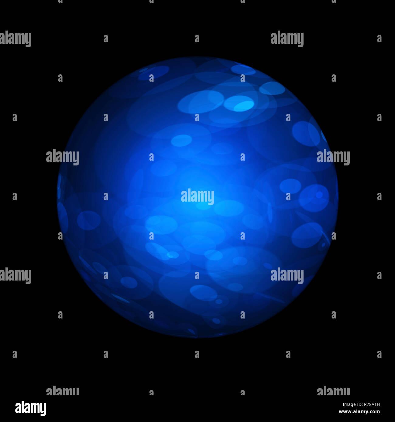 Abstract Blue Sphere Isolated On Black Background Stock Photo - Alamy
