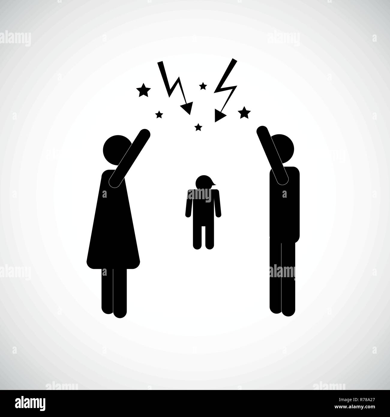 couple with child arguing icon pictogram vector illustration Stock ...
