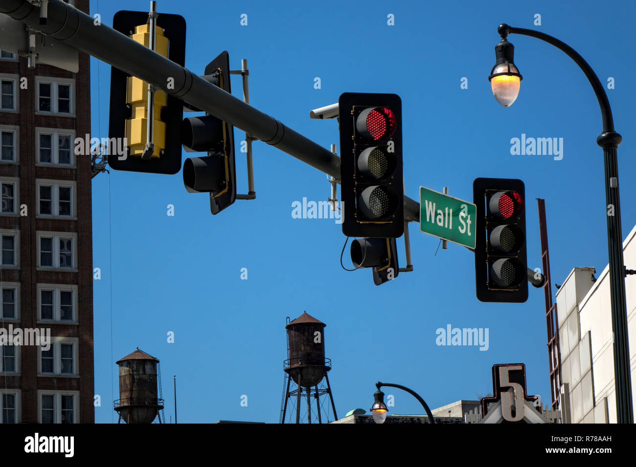 red traffic lights and security camera Stock Photo Alamy