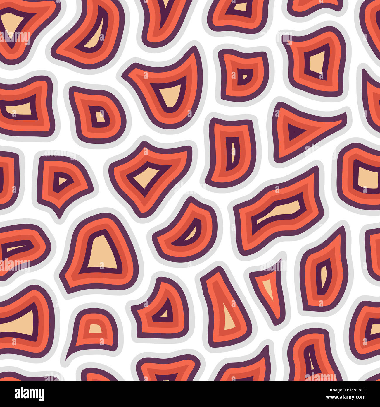 Abstract seamless pattern with many different particles next to each ...