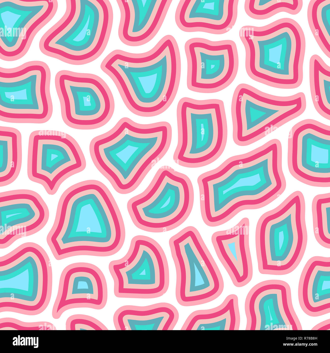 Abstract seamless pattern with many different particles next to each ...