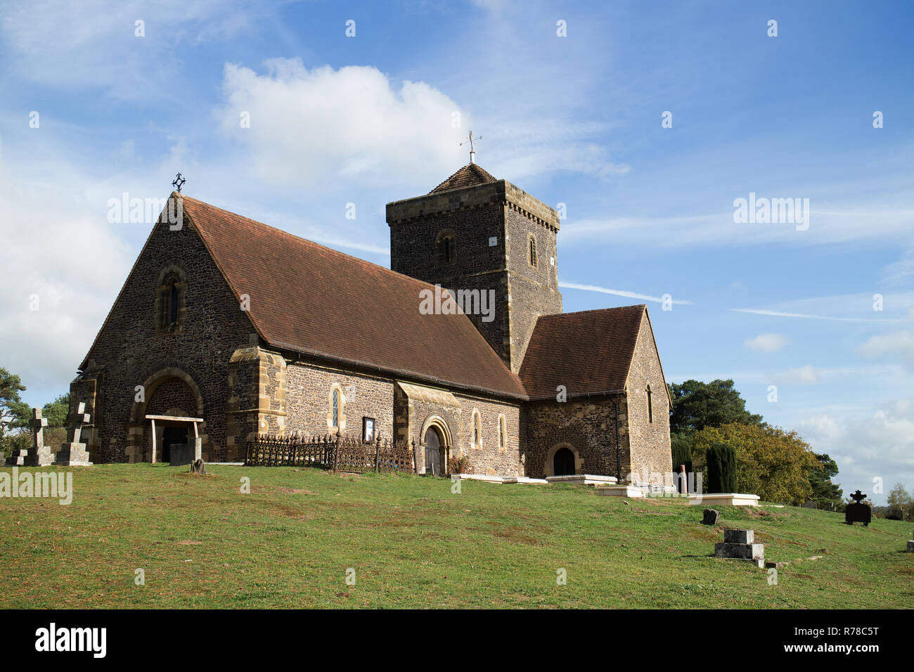 St.Martha's Church, St.Martha's Hill, near Chilworth, Surrey Stock