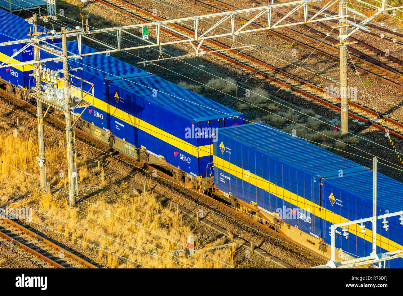 Mishima, Shizuoka / Japan - December 1 2018: Mishima city centre dense buildings featuring Mishima JR railway trains Stock Photo