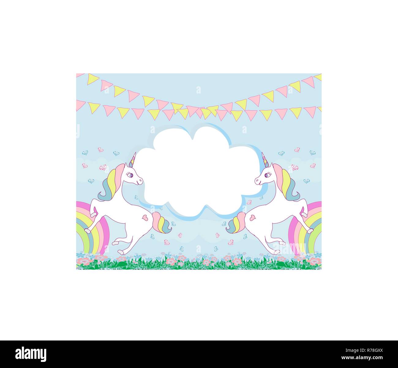 Card with a cute unicorns Stock Vector Image & Art - Alamy