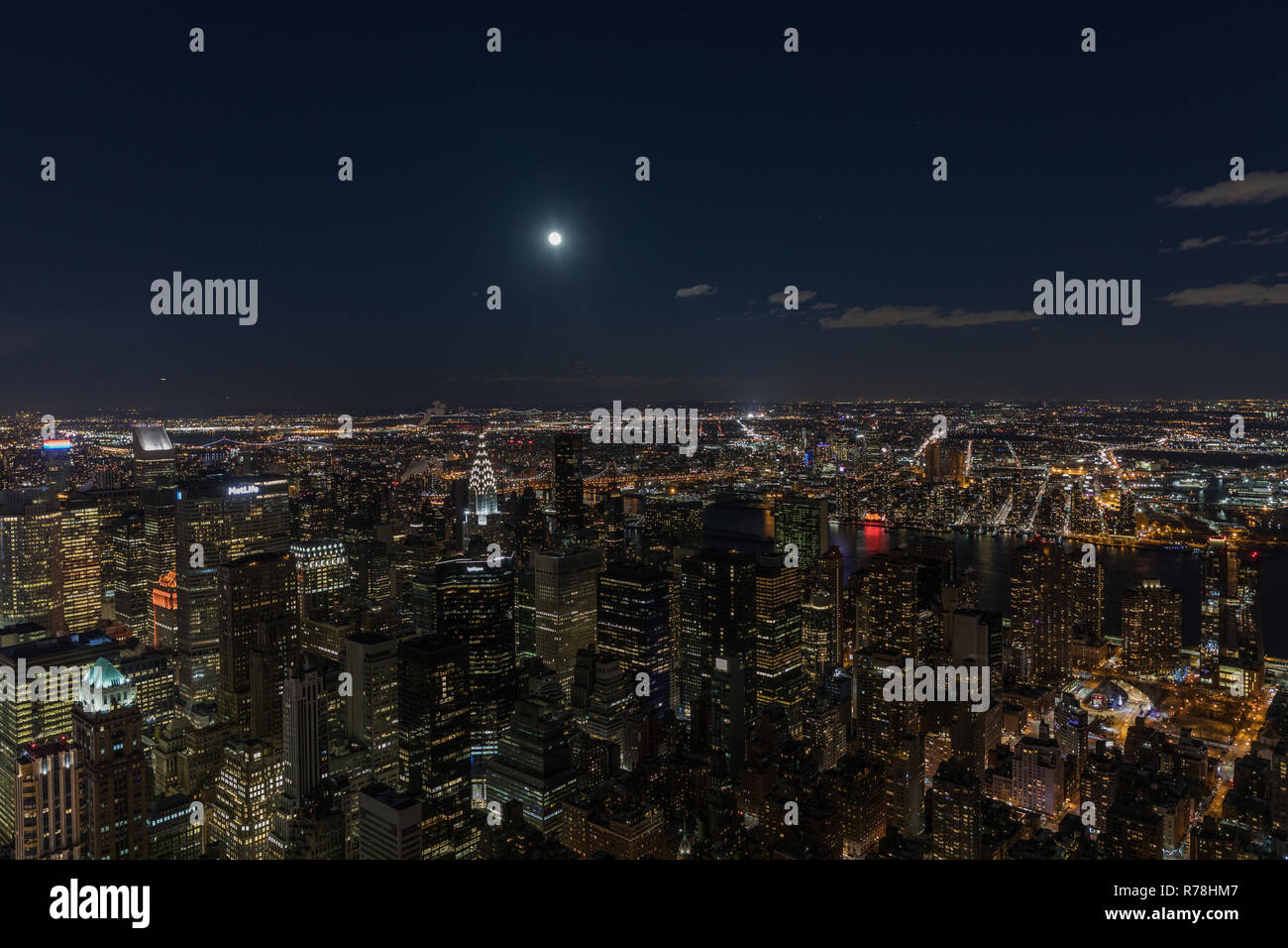 New York City skyscrapers, aerial panorama view in winter Stock Photo ...