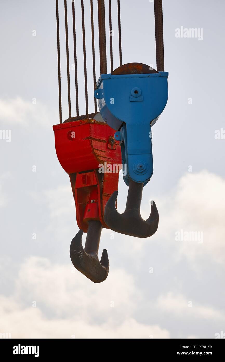Old Crane Hooks Stock Photo