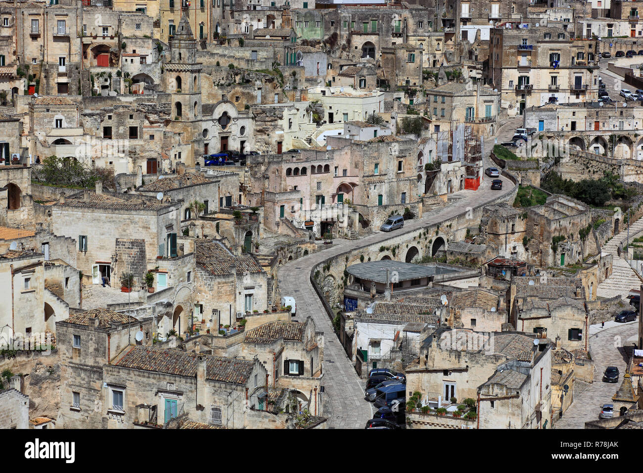 Historic centre, Sassi di Matera cave dwellings, Unesco World Heritage Site, Matera, Basilicata, Italy Stock Photo