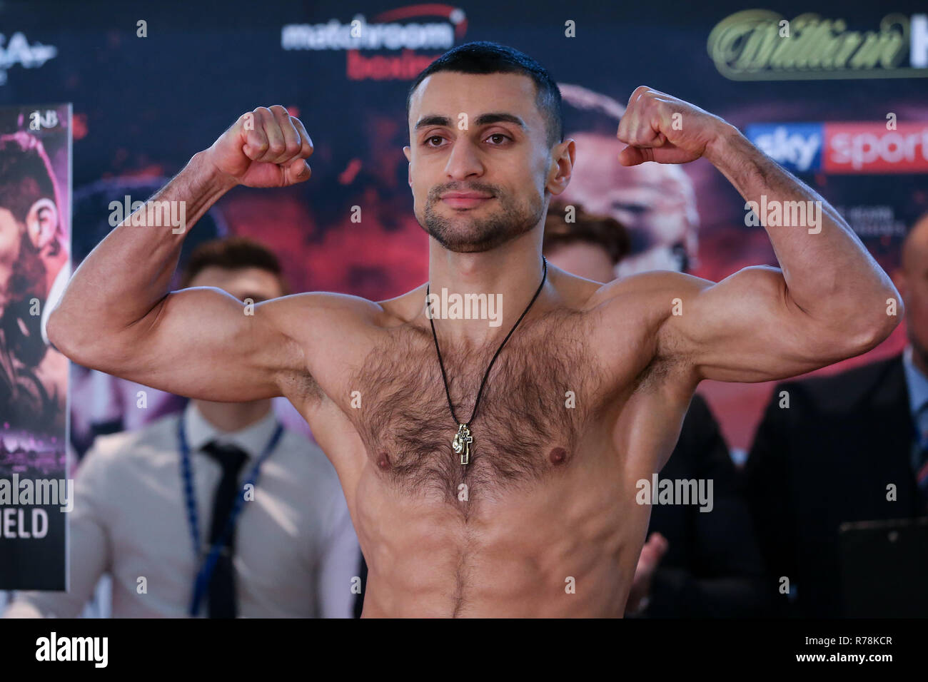 David Avanesyan weighs in ahead of his fight with Josh Kelly on the Matchroom Boxing show in Sheffield, South Yorkshire, United Kingdom. Stock Photo