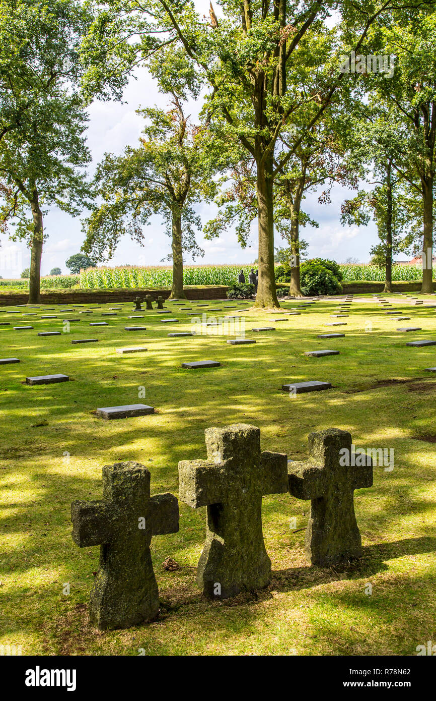 Langemark German war cemetery, Langemark, West Flanders, Flanders, Belgium Stock Photo