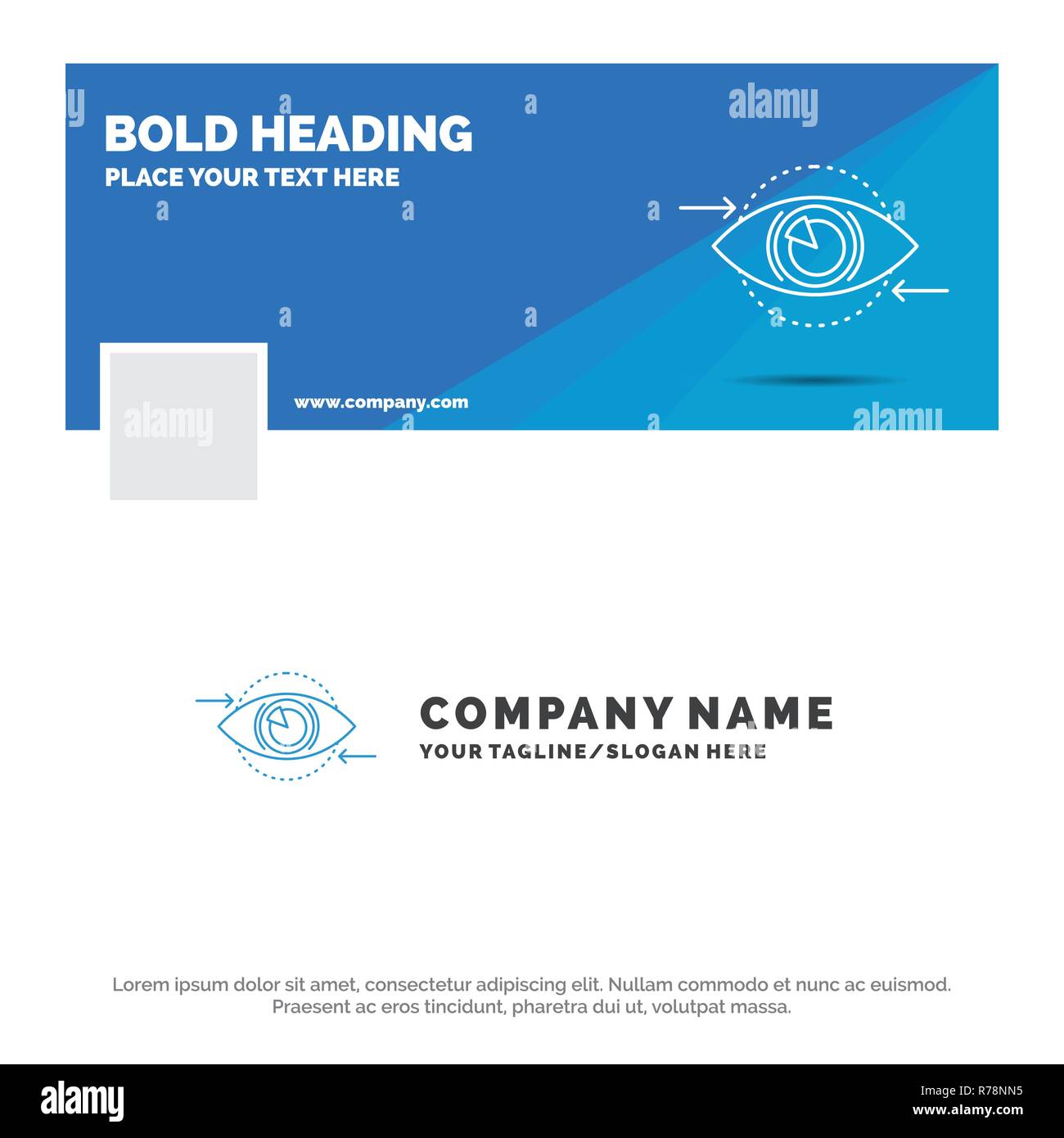Blue Business Logo Template for Business, eye, marketing, vision, Plan. Facebook Timeline Banner