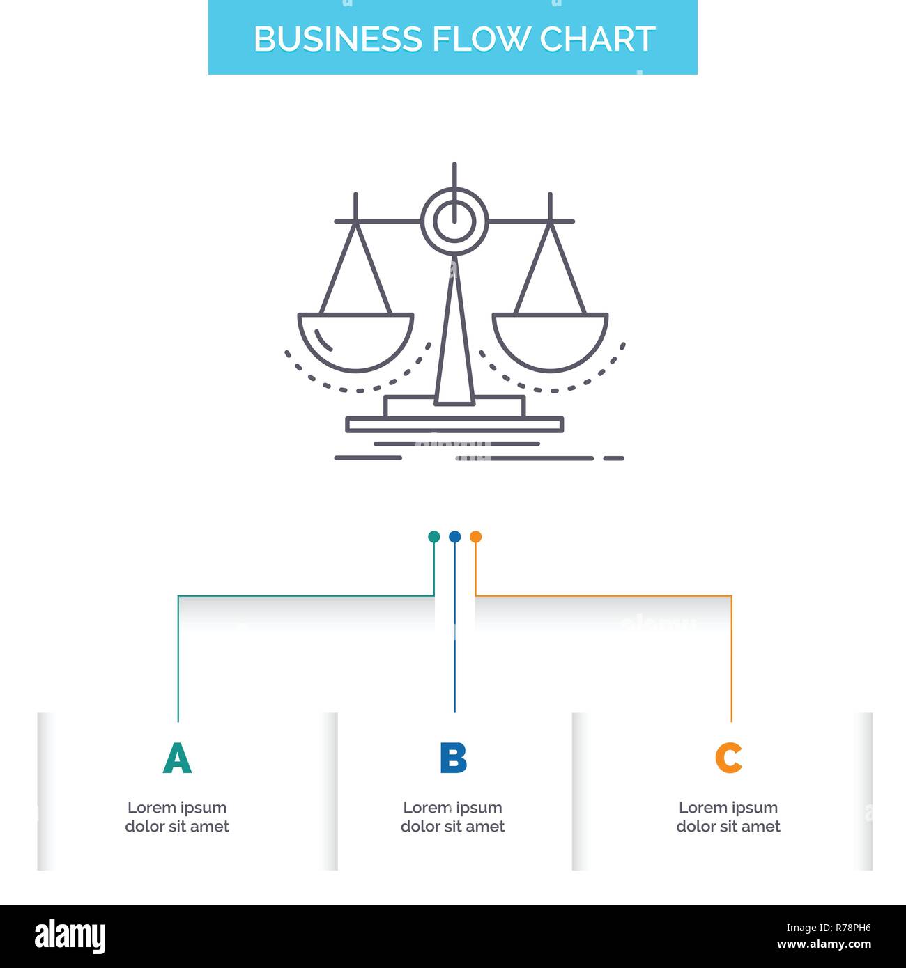 Balance, decision, justice, law, scale Business Flow Chart Design with