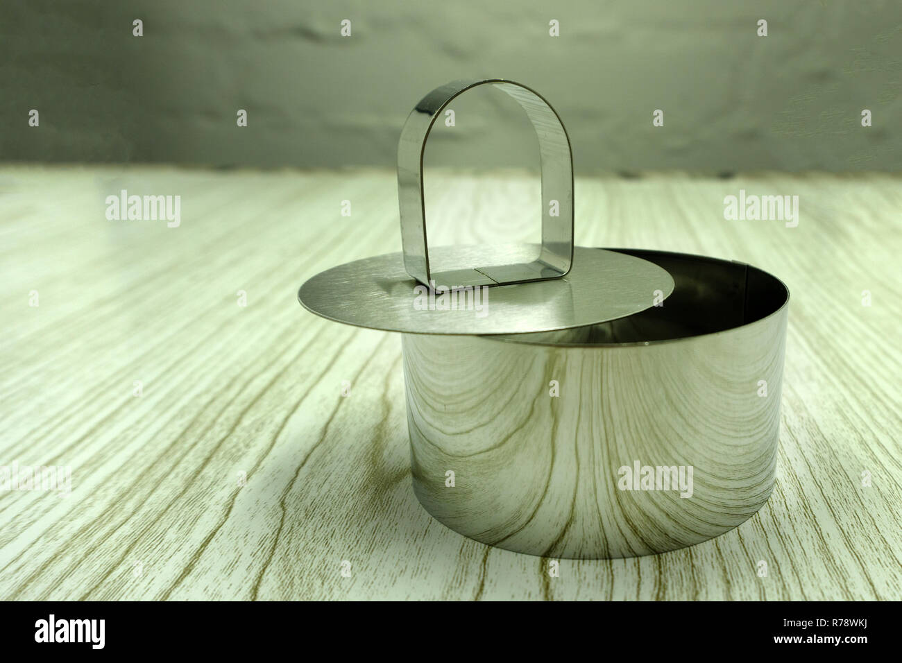 Stainless steel round cooking molds isolated on white Stock Photo Alamy