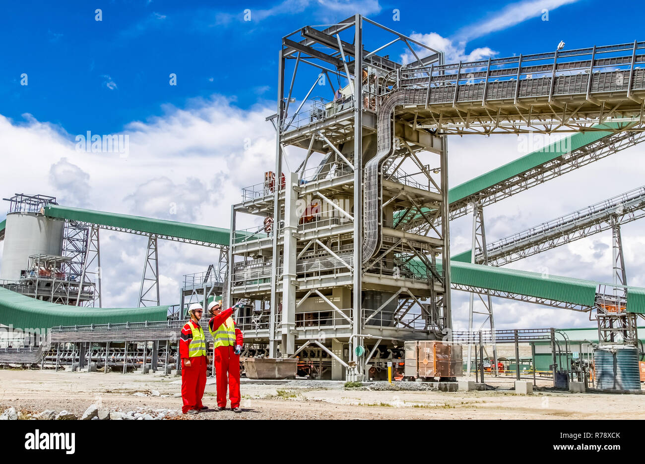 Rustenburg, South Africa, October 15, 2012, Conveyor belt transporting