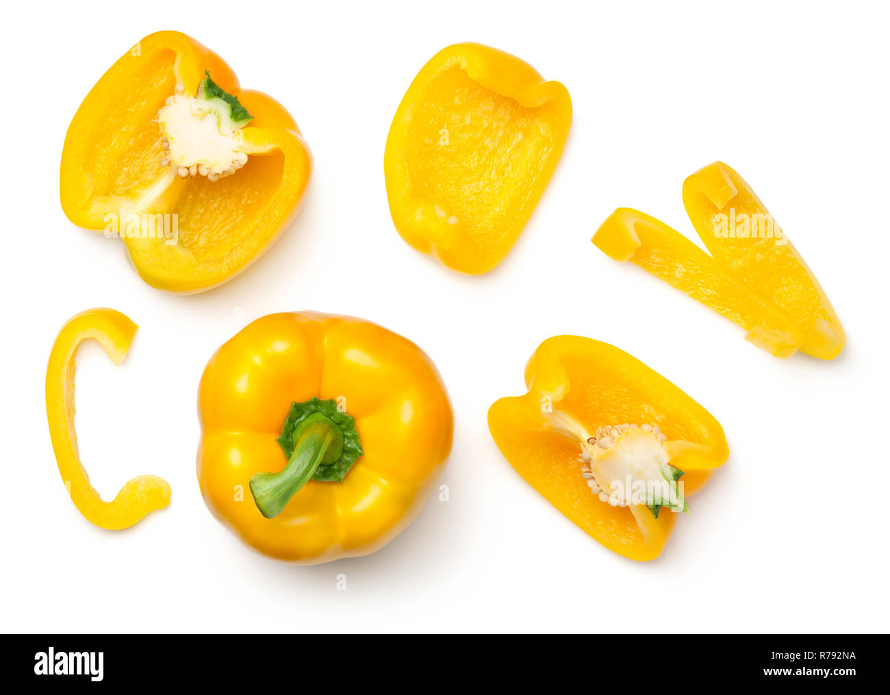 yellow peppers isolated on white background Stock Photo - Alamy